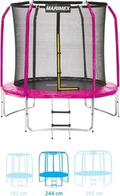 Marimex | Trampolína Marimex Standard 244 cm ružová + ochranná sieť + rebrík ZADARMO | 19000110