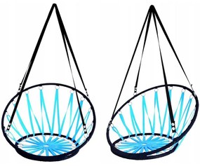 Modrá závesná hojdačka do záhrady - bocianie hniezdo