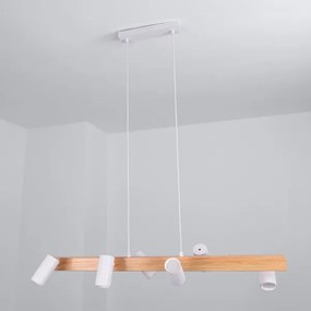 Brilagi - Závesný luster SELE 6xGU10/30W/230V biela/dubový dekor