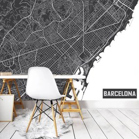 Fototapeta - Mapa Barcelony (254x184 cm)