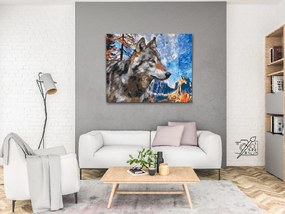 Gario Maľovanie podľa čísel Vlk v horách Rozmery: 80 x 60 cm, Rámovanie: Iba zrolované plátno