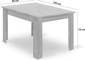 Jedálenský stôl NP ARTISAN naturálny, so štyrmi stoličkami WAT čierne