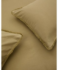 Žlté/zelené obliečky na dvojlôžko/predĺžené z bavlneného perkálu 260x240 cm Sifinia – Kave Home