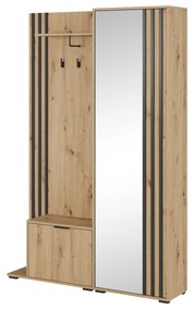 Šatníková skriňa Norris (dub artisan + čierna). Akcia -20%. Vlastná spoľahlivá doprava až k Vám domov. 1082855