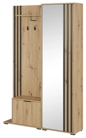 Šatníková skriňa Norris (dub artisan + čierna). Akcia -20%. Vlastná spoľahlivá doprava až k Vám domov. 1082855