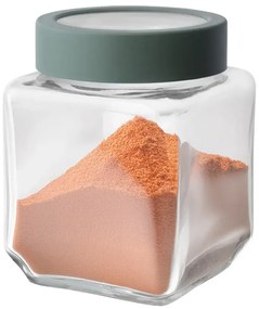 Altom Sklenená hranatá dóza s vekom 500 ml, zelenázelená, 500 ml