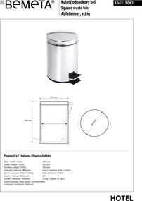 Bemeta Design Odpadkový kôš, 20 l, nerez, lesk - 104315082