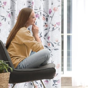 ZÁCLONA NA KRÚŽKOCH ANTEA 140X250 CM KVETY