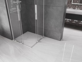 Mexen Velar L Duo, sprchový kút s posuvnými dverami 80 x 80 cm, 8mm číre sklo, chrómová, 871-080-080-02-03-01