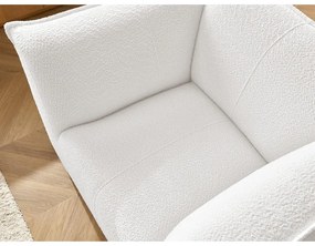 Biele kreslo z textílie buklé Giorgia – Bobochic Paris