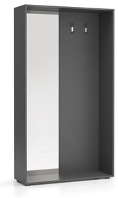 Šatníková stena BORDER so zrkadlom, 2 háčiky, grafitová