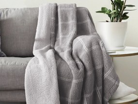 Deka herpa 150x200 cm, šedé kocky