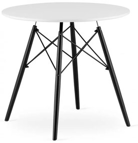 Okrúhly stôl TODI 80 cm bielo čierny