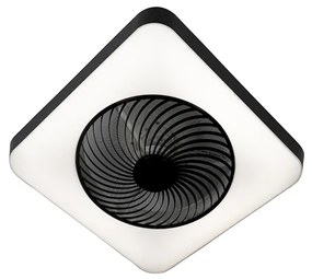 Stropný ventilátor štvorcový čierny vrátane stmievateľného LED - Climo