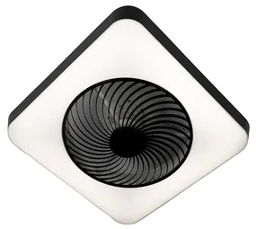Stropný ventilátor štvorcový čierny vrátane stmievateľného LED - Climo