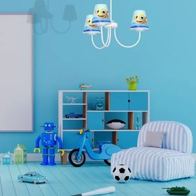 Detský luster na tyči FISH 3xE14/40W/230V