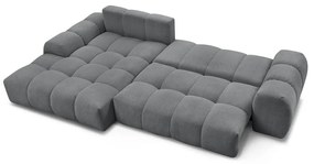 Tmavosivá ženilková rozkladacia/s úložným priestorom rohová pohovka (ľavý roh/s leňoškou) Everest – Bobochic Paris