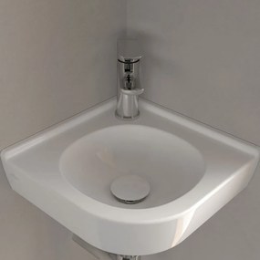 VILLEROY &amp; BOCH O.novo Compact rohové závesné umývadielko s otvorom, bez prepadu, 450 x 400 mm, biela alpská, 73103301