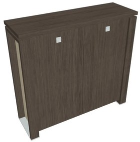 Stredná skriňa Verno+ S 140 x 46 x 130 cm, dub antracit / vanilka