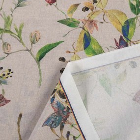 Biante Dekoračný záves PML-083 Kvety a motýle na béžovom 145x230 cm