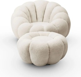 OTOČNÉ KRESLO FILIPPO S PODNOŽKOU BÉŽOVÉ