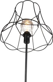 Stojaca lampa čierna s rámom Granny 35 cm nastaviteľná - Parte