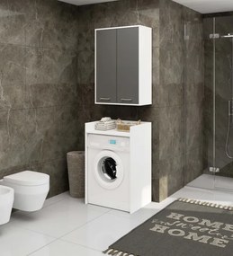 Kúpeľňová skrinka FIN H934 W64 2D biela / grafitová