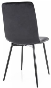 Jedálenská stolička Freville Velvet, čierna