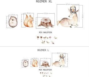 lovel.sk Nálepka na stenu Forest - jelenček, veverička a ježko DK319