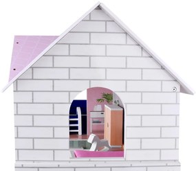 Jokomisiada Drevený domček pre bábiky + bazén, výťah, nábytok ZA4835