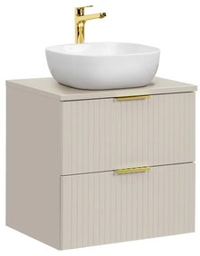 Závesná skrinka Adele Cashmere Smile s doskou a umývadlom 60 cm kašmírová/biela