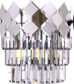 Nástenné svietidlo Carisma, 1x krištáľové/chrómové kovové tienidlo