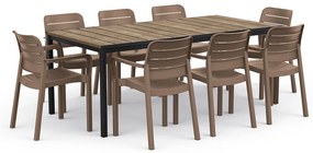 Záhradný stôl Keter Porto 200 aswhood black steel