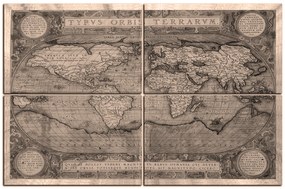 Obraz na plátne - Starožitná mapa sveta 1102FC (120x80 cm)