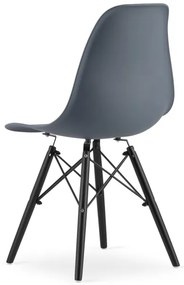 Set troch jedálenských stoličiek OSAKA tmavosivá (čierne nohy)