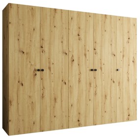 Šatníková skriňa 250 cm Parna 1 (dub artisan + čierna). Akcia -20%. Vlastná spoľahlivá doprava až k Vám domov. 1125888