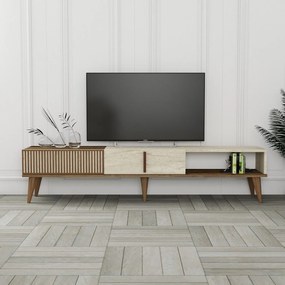 TV szekrény Milan - Walnut, Travertine