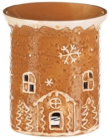 Keramická aróma lampa perníkový domček, hnedá