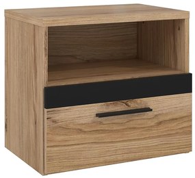 Nočný stolík Nemezy, dub catania/čierna