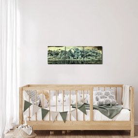Obraz vodnej plochy (s hodinami) (90x30 cm)