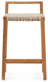 Drevená záhradná barová stolička v prírodnej farbe Giverola – Kave Home