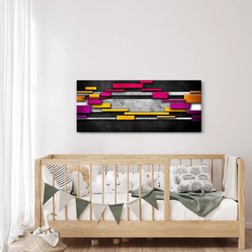 Obraz farebné abstrakcie na čiernom pozadí (120x50 cm)
