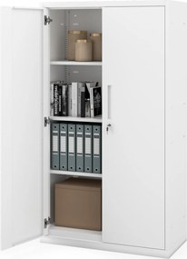 Kovová modulárna multifunkčná skriňa na podstavci biela MEGAN 1600 x 900 x 400 mm