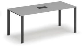 Stôl PRIMO INFINITY 1800 x 900 x 750, sivá + stolná zásuvka TYP III, čierna