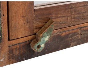 furniture-nabytek.cz - Masívna rohová zrkadlová skrinka Sumana z recyklovaného dreva, lakovaná, hnedá – 65×30×65 cm