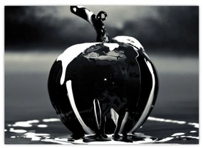 Sklenený obraz čierneho jablká (70x50 cm)