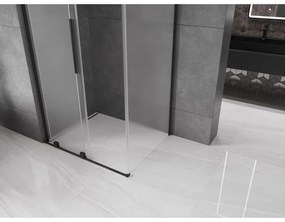 Mexen Velar L, sprchový kút s posuvnými dverami 90 x 80 cm, 8mm sklo námraza, čierna matná, 871-090-080-33-70