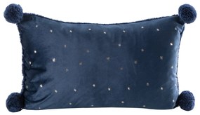 VIANOČNÁ DEKORAČNÁ OBLIEČKA NA VANKÚŠ STAR 30X50 CM TMAVOMODRÁ