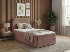 Čalúnená posteľ boxspring FORENA 90x200 cm staroružová Matrac: Matrac Bonell pružinový