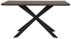 Jedálenský stôl 140 x 80 cm tmavé drevo/čierna SPECTRA Beliani